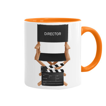 Director, Mug colored orange, ceramic, 330ml