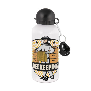 Beekeeping, Metal water bottle, White, aluminum 500ml