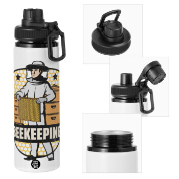 Beekeeping, Metal water bottle with safety cap, aluminum 850ml