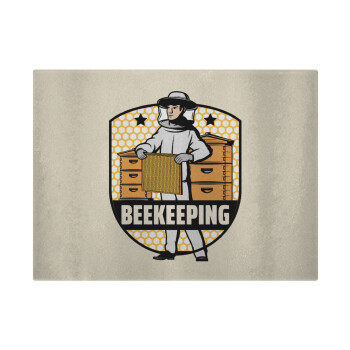 Beekeeping / Μελισσοκόμος, Επιφάνεια κοπής γυάλινη (38x28cm)