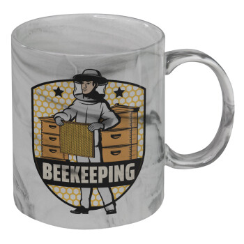 Beekeeping, Mug ceramic marble style, 330ml