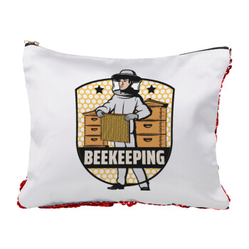 Beekeeping / Μελισσοκόμος, Τσαντάκι νεσεσέρ με πούλιες (Sequin) Κόκκινο