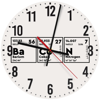 Chemical table your text, Ρολόι τοίχου ξύλινο (30cm)