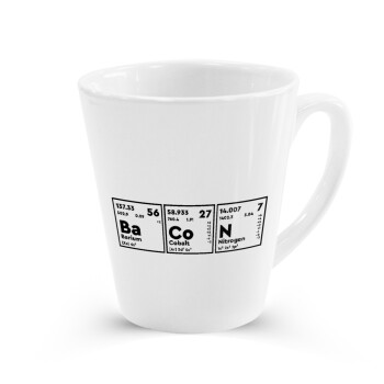 Χημικά στοιχεία το όνομα σου, Κούπα κωνική Latte Λευκή, κεραμική, 300ml
