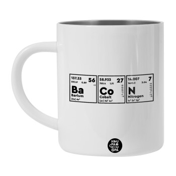 Chemical table your text, BIG Mug Stainless steel double wall (450ml, White)