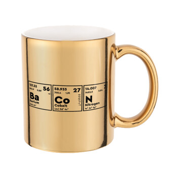 Chemical table your text, Mug ceramic, gold mirror, 330ml