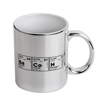 Chemical table your text, Mug ceramic, silver mirror, 330ml