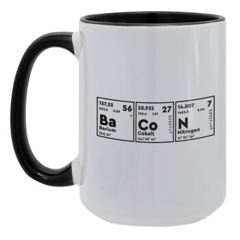 Χημικά στοιχεία το όνομα σου, Κούπα Mega 15oz, κεραμική Μαύρη, 450ml