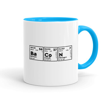 Chemical table your text, Mug colored light blue, ceramic, 330ml