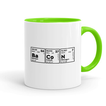 Chemical table your text, Mug colored light green, ceramic, 330ml