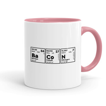 Chemical table your text, Mug colored pink, ceramic, 330ml