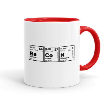 Chemical table your text, Mug colored red, ceramic, 330ml