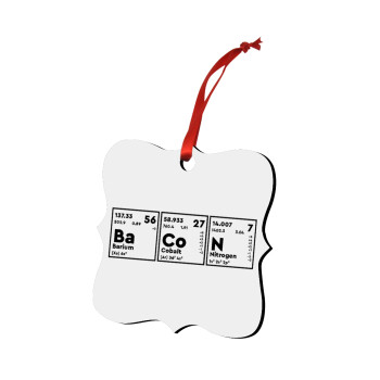 Chemical table your text, Christmas ornament polygon wooden 7.5cm