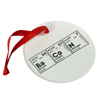 Chemical table your text, Christmas ornament glass 9cm