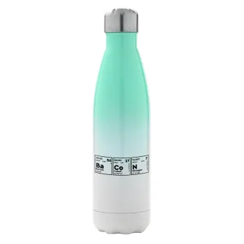 Χημικά στοιχεία το όνομα σου, Μεταλλικό παγούρι θερμός Πράσινο/Λευκό (Stainless steel), διπλού τοιχώματος, 500ml