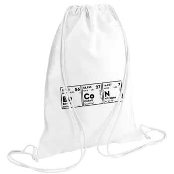 Χημικά στοιχεία το όνομα σου, Τσάντα πλάτης πουγκί GYMBAG λευκή (28x40cm)
