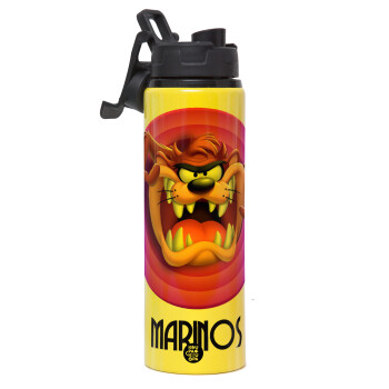 Taz, Metallic water bottle with safety lid, 850ml aluminum