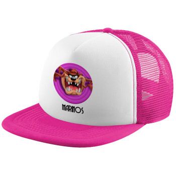 Taz, Καπέλο Ενηλίκων Soft Trucker με Δίχτυ Pink/White (POLYESTER, ΕΝΗΛΙΚΩΝ, UNISEX, ONE SIZE)