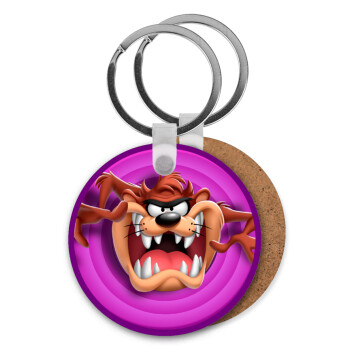 Taz, Μπρελόκ Ξύλινο στρογγυλό MDF Φ5cm