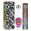 Easter candle, metallic white thermos bottle (500ml) & aromatic flat candle (30cm) (GRAY)