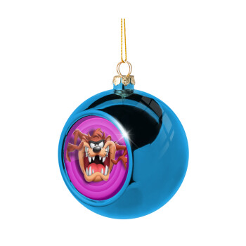 Taz, Blue Christmas tree ball ornament 8cm