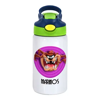 Taz, Παιδικό παγούρι θερμό, ανοξείδωτο, με καλαμάκι ασφαλείας, πράσινο/μπλε (350ml)