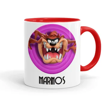 Taz, Κούπα χρωματιστή κόκκινη, κεραμική, 330ml