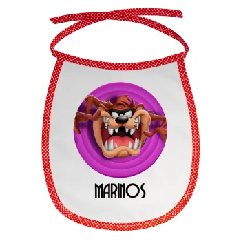 Taz, Σαλιάρα μωρού αλέκιαστη με κορδόνι Κόκκινη