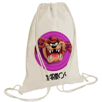 Taz, Τσάντα πλάτης πουγκί GYMBAG natural (28x40cm)