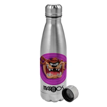 Taz, Metallic water bottle, stainless steel, 750ml