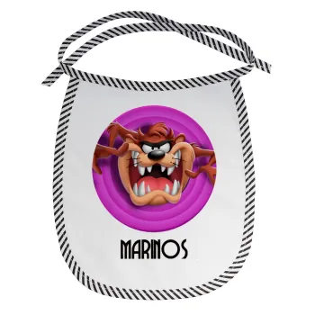 Taz, Σαλιάρα μωρού αλέκιαστη με κορδόνι Μαύρη