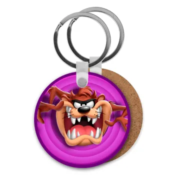 Taz, Μπρελόκ Ξύλινο στρογγυλό MDF Φ5cm