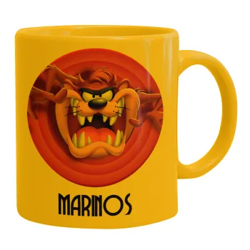 Taz, Κούπα, κεραμική κίτρινη, 330ml