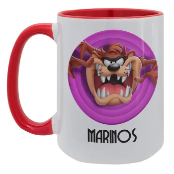 Taz, Κούπα Mega 15oz, κεραμική Κόκκινη, 450ml