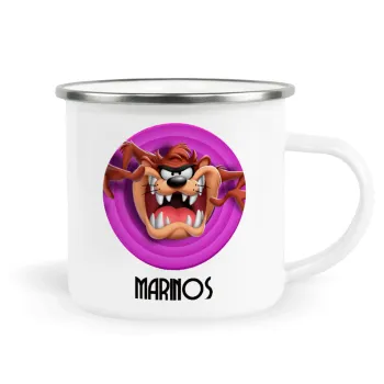 Taz, Metallic enamel cup white 360ml