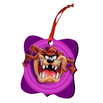 Taz, Christmas ornament polygon wooden 7.5cm