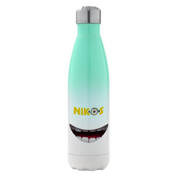 The minions, Μεταλλικό παγούρι θερμός Πράσινο/Λευκό (Stainless steel), διπλού τοιχώματος, 500ml