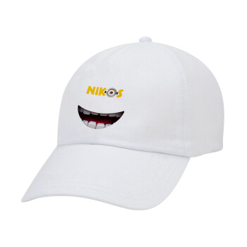 The minions, Καπέλο Ενηλίκων Baseball Λευκό 5-φύλλο (POLYESTER, ΕΝΗΛΙΚΩΝ, UNISEX, ONE SIZE)