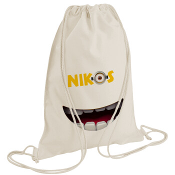 The minions, Backpack bag GYMBAG natural (28x40cm)