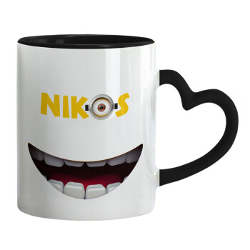 The minions, Mug heart black handle, ceramic, 330ml
