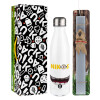 Easter candle, metallic white thermos bottle (500ml) & aromatic flat candle (30cm) (GRAY)