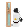Easter Set, metallic aluminum water bottle (500ml) & scented flat candle (30cm) (TURQUOISE)