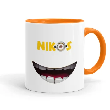 The minions, Κούπα χρωματιστή πορτοκαλί, κεραμική, 330ml