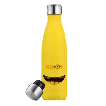 The minions, Yellow Stainless Steel Metallic Thermos, double-walled, 500ml