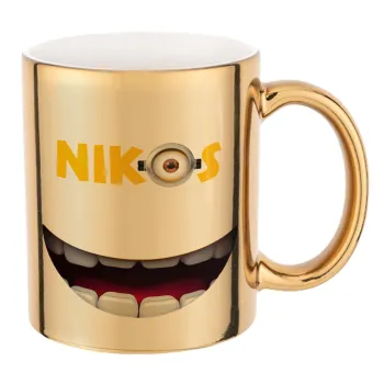 The minions, Mug ceramic, gold mirror, 330ml