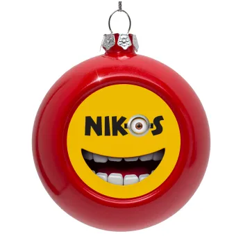 The minions, Red Christmas tree ornament bauble 8cm