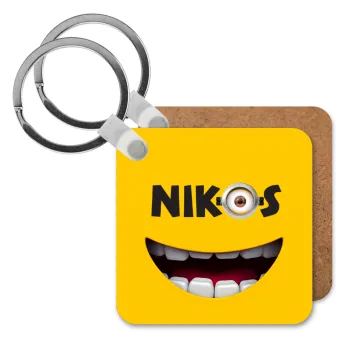 The minions, Μπρελόκ Ξύλινο τετράγωνο MDF