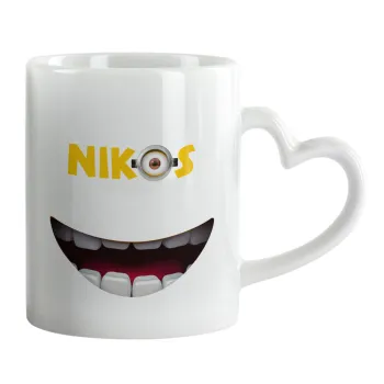 The minions, Mug heart handle, ceramic, 330ml