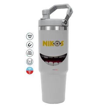 The minions, ΓΚΡΙ χρώματος Θερμός Ανοξείδωτο 890ml (30oz) με χερούλι