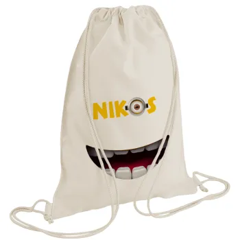 The minions, Backpack bag GYMBAG natural (28x40cm)